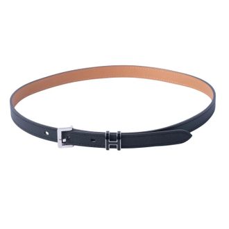 Herm&egrave;s Pre-owned Womens Herm&egrave;s Pop H Belt 15mm Black Epsom Leather Palladium Hardware - 20s - One Size