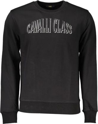 Cavalli Cotton Sweater - Heren - Sweatshirts - Zwart - 2XL - Katoen - Hoodies & sweatvesten
