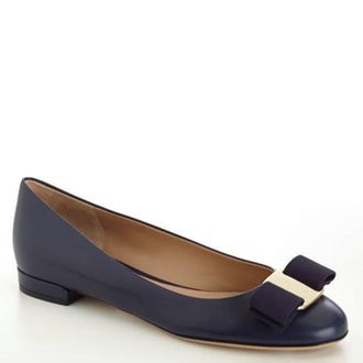 Ferragamo Varina Leather Ballet Flats, Size 7 C