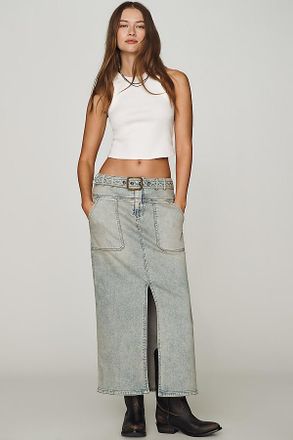 Pilcro Slouchy Denim Column Skirt