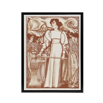 Artery8 Work for Women Exhibition Poster Framed Canvas Wall Art Print Jan Toorop in Brown | Size: W24 x H32