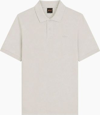 HUGO BOSS Mens Boss Phoenix Micro Honeycomb Piqu&eacute; Polo - Cream - Size: 38