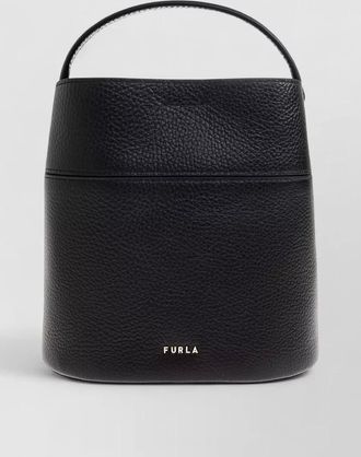 Furla textured bucket bag top handle strap