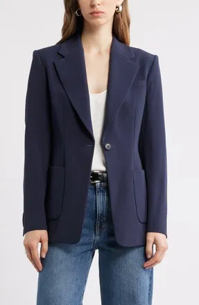 Nordstrom Fitted Blazer in Navy Night at Nordstrom, Size Xx-Small