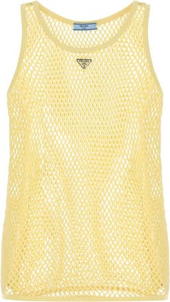 Prada Yellow Mesh Tank Top