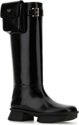 Prada Womens Allacciate Boot Black Calfskin