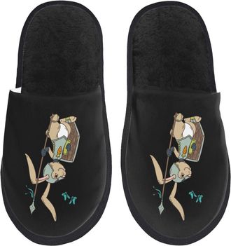 Generic Home Slippers Bunny Knight With G-Uns And Shield Fluffy Slippers Non Slip Washable House Slipper For Guest Women Party L