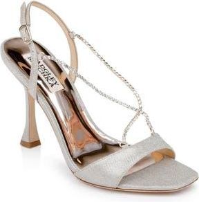 Badgley Mischka Neville Jeweled Strap Sandal in Champagne at Nordstrom Rack, Size 5.5