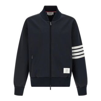 Thom Browne Tech Viscose Bomber Jacket - male - Thom Browne - Bomber Jackets - Blue - XL - Jackets