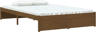 vidaXL Vidaxl - Estructura Cama Sin Colch&oacute;n Madera Maciza Marr&oacute;n Miel 120x190cm