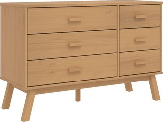 vidaXL Mesita De Noche Olden Madera Maciza De Pino Marr&oacute;n Vidaxl