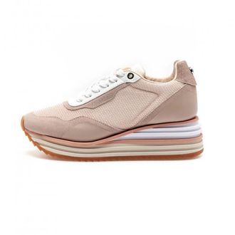 Apepazza Sneakers met sleehak en plateauzool - Dames - Schoenen - Beige - Maat: 40 EU Leer