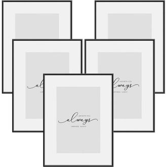 Woltu 5x 30x40 cm Cornice Portafoto Da Parete,Cornice,Frontale Trasparente in Plexi, per Biglietti,senza gambe di sostegno,Nero - Woltu