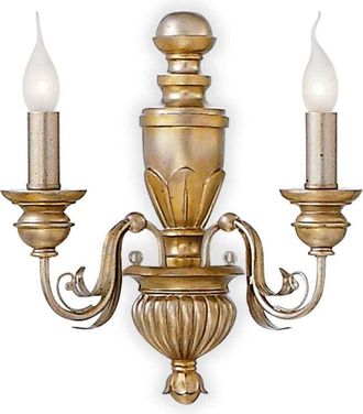 Ideal Lux Dora - Aplique de pared con vela para interior, 2 luces, latón antiguo, E14 - Ideal Lux