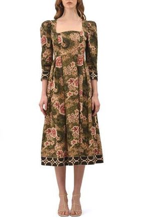 Celina Moon Mirellie Floral Midi Dress in Pink at Nordstrom Rack, Size X-Small