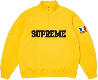 SUPREME SS26 Shop Flag Half Zip Pullover Yellow-Paris SUP-SS26-006-YEL