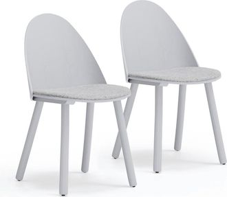 HOMN Pack 2 sillas de comedor gris claro