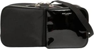 Saint Laurent Pre-owned Patent Nylon Schoudertas - Dames - Vintage Heuptassen - Zwart - ONE Size - Nylon - Vintage