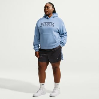 Nike Womens Nike Sportswear Chill Lace Loose Mid-Rise Shorts (Plus Size) in Black | IU7534-010