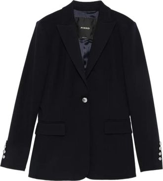Pinko New Signum Jacket - Dames - Blazers - Blauw - L - Leer - Jassen