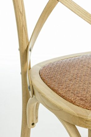 BIZZOTTO Sedia cross Con Struttura In Legno Di Olmo, Per Arredo Interno 50,5 X 52 X H 87 Cm -marrone Naturale / Confezione Da 1 Pezzo