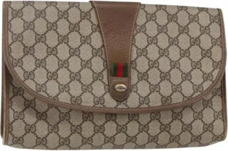 Gucci Pre-owned Clutches, female, Beige, Size: ONE SIZE Pre-owned Leather Clutch