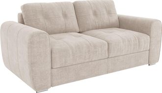 Vente-Unique Sof&aacute; cama de 3 plazas de apertura r&aacute;pida de tela beige - Cama de 140 cm - Colch&oacute;n viscoel&aacute;stico de 22 cm BOLIPO