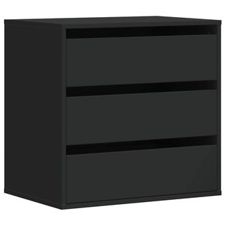 vidaXL Cajonera De Esquina Madera De Ingenier&iacute;a Negra 60x41x58 Cm Vidaxl