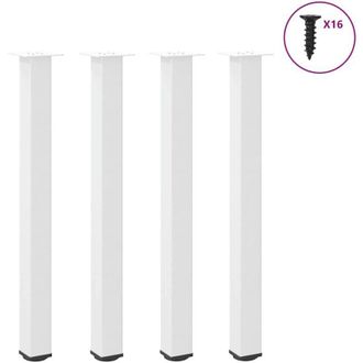 vidaXL Patas Para Mesa De Bar (4 Unidades), Color Blanco, 100-102 Cm, Acero Vidaxl