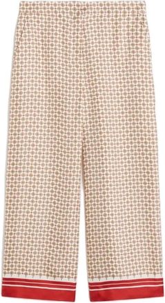 Max Mara Mstottelia Broek - Dames - Wijde Broeken - Bruin - XS - Wol - Broeken