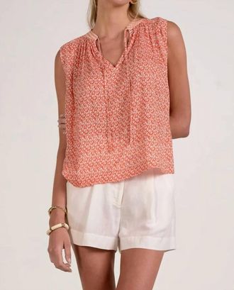 Elan Susan Flowy Tank Top In Coral