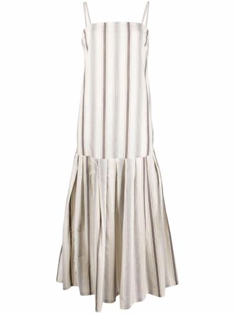 Fabiana Filippi striped strap midi dress - Neutrals