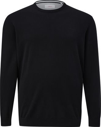 s.Oliver Strickpullover, Herren, Gr. 4XL, schwarz, Strick, Obermaterial: 100% Baumwolle, S.OLIVER MEN BIG SIZES, bestickt, unifarben, normal h&uuml;ftbedeckend, Run