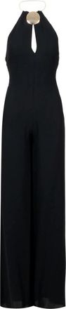 Simona Corsellini Elegante Zwarte Jumpsuit met Gouden Detail - Dames - Jumpsuits - Zwart - M - Jumpsuits & Playsuits