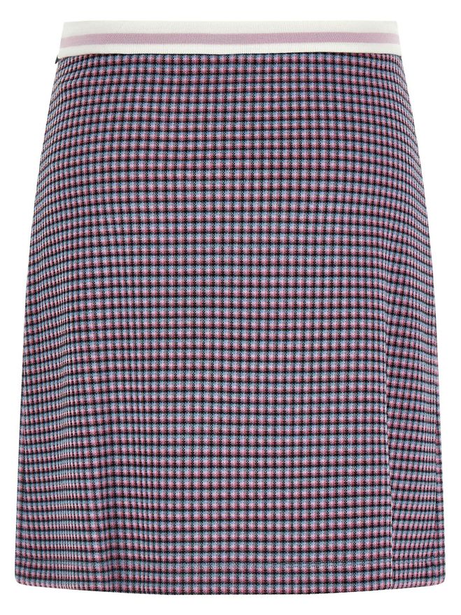 Houndstooth Pleated Skirt - Purple