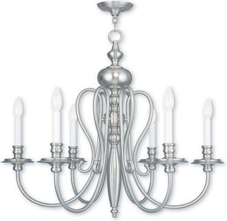 Livex Lighting Discontinued Livex Caldwell 6-Light Brushed Nickel Chandelier