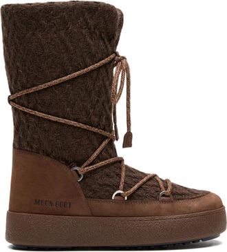 Moon Boot Ltrack Knit Boots - Dames - Winterlaarzen - Bruin - 36 EU - Wol - Schoenen