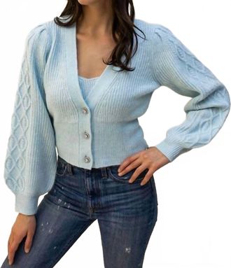 Design History Jewel Button Cardigan Sweater In Blue