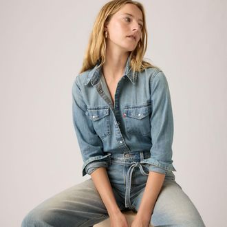 Levi's Iconic Western Shirt - Womens - XS - Blue