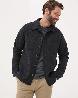 FatFace Fatface Wool Check Worker Jacket