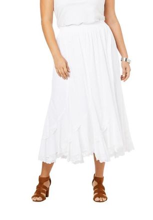 Roaman's Plus Size French Skirt in White at Nordstrom, Size 26