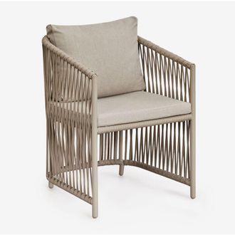 Sklum Sklum - Pack De 4 Sillas De Jard&iacute;n Con Reposabrazos En Aluminio Y Cuerda Trenzada Sophie