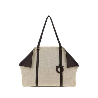 Ferragamo Multicolor Canvas Scarf Shopping Bag Naturalemulticolort.morotestadimoro Borse A Mano
