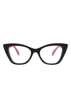 McQ by Alexander McQueen Optical Glasses in Black Black Transparent at Nordstrom Rack