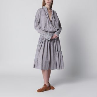 Dries Van Noten Striped shirt dress in cotton and silk