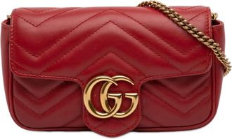 Gucci Pre-owned Gucci Mini GG Marmont Matelasse Leather Flap Crossbody Ladies DE5RU3IHAXJ7DQ1T