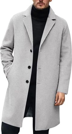 Generic Mens Duffle Coat Mens Wool Coats Singlebreasted Long Coats Thick Winter Jacket Elegant Outwear Casual Warm Slim Fit Outwear Wool Business Winter Jacke