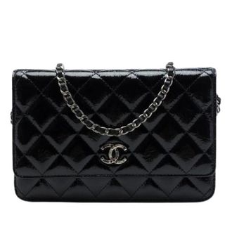 Chanel Pre-owned Wallet on Chain - Dames - Pre-owned - Zwart - Maat: ONE Size Leer