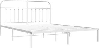 vidaXL Estructura cama sin colchón con cabecero metal blanco 180x200cm Vidaxl
