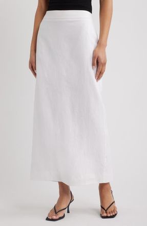 Reformation Lydia Linen Maxi Skirt in White at Nordstrom, Size 10